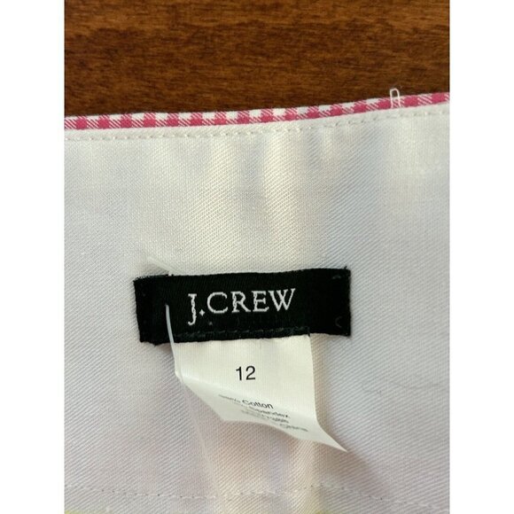 J. Crew Pink and White Gingham w/ Dragonfly Skirt Above Knee NWT‎ Size 12 - Picture 6 of 9